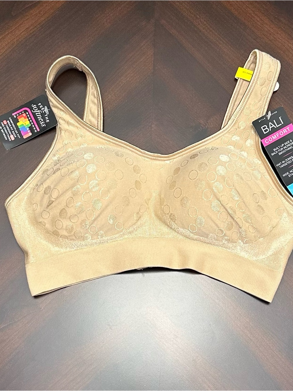 Bali Comfort Light Support Wireless Bra - Nude Size M